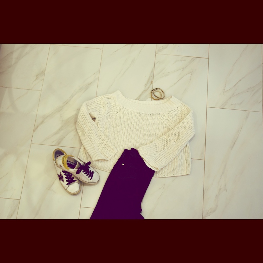 White womans sweater